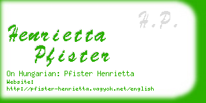 henrietta pfister business card